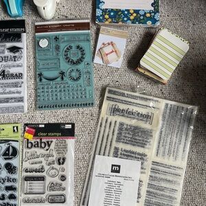 Assorted Scrapbook and Card Making embellishments and supplies.